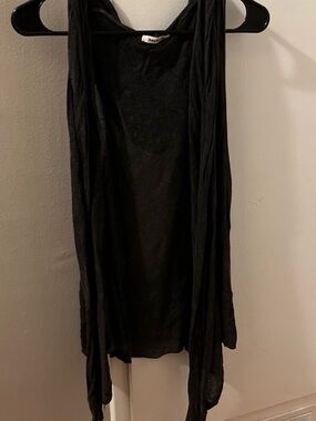 Hooded Lightweight Acid Grey Draped Rock Etiquette Vest, One Size